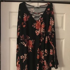 Floral Bell Bottom Sleeve Dress